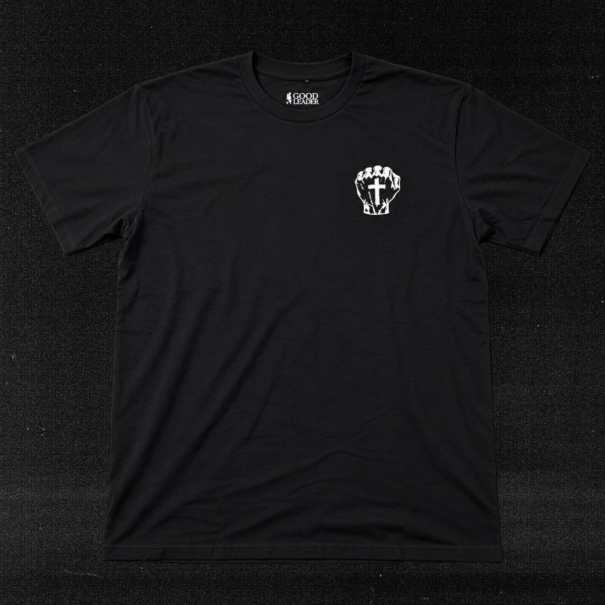 Hardcore Higher Purpose black T-shirt with left chest cross graphic